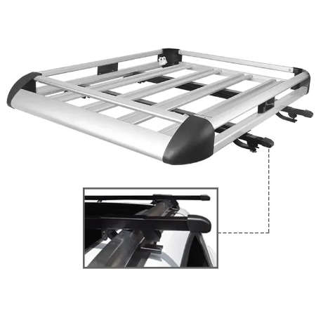 Roof Bracket Double Aluminum Square Tube Storage Rack Travel Transport Bracket