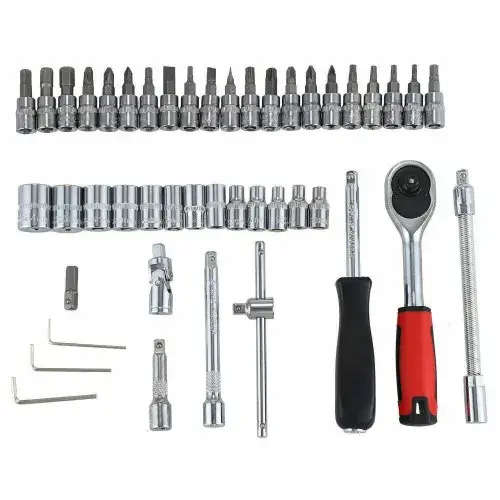 46pcs 1/4-Inch Socket Set Car Repair Tool Ratchet Wrench Combo Tools Kit Auto Repairing