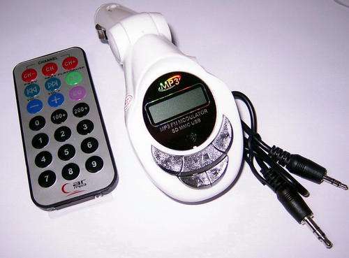 New WHITE MP3 FM TRANSMITTER CAR MODULATOR SD MMC IPOD USB