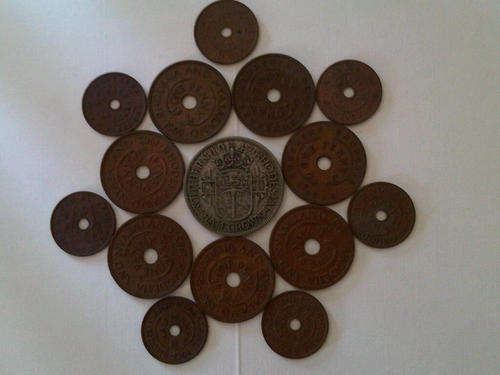 RARE S RHOD 1947 HALF CROWN PLUS Variety Rhod/Federation pennies