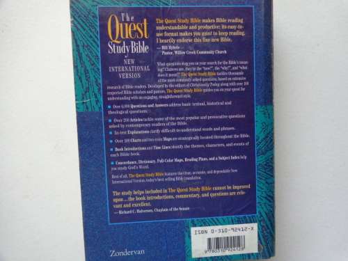 The Quest Study Bible NIV soft cover book  covered with plastic wrap - read further