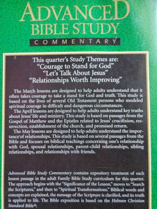 ADVANCED BIBLE STUDY COMMENTARY 13 week study