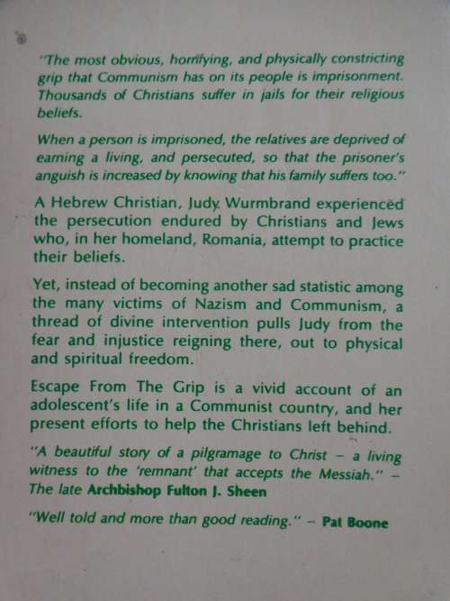 ESCAPE FROM THE GRIP - Judy Wurmbrand