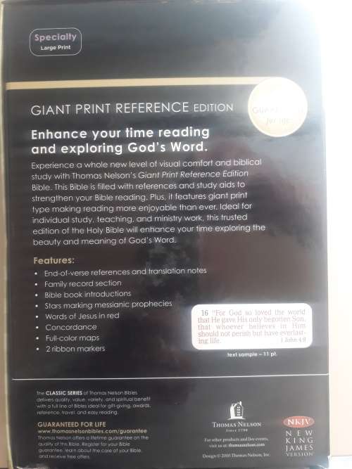 Thomas Nelson NKJ HOLY BIBLE Reference (US import)  - Burgundy Bonded Leather, Thumb Index, as New