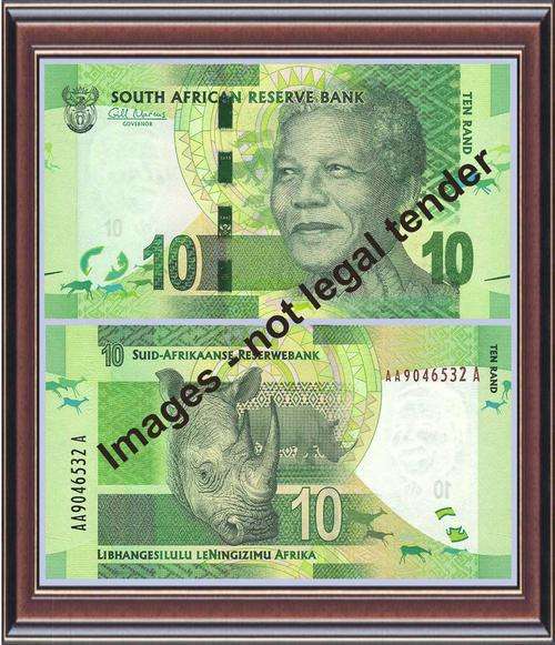 R10 New Mandela/Rhino banknote - AA Serial number prefix. Unc