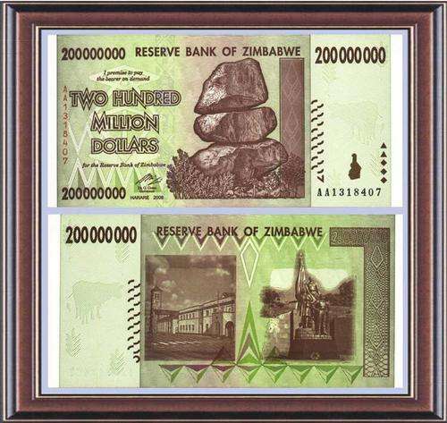 Banknotes  Zimbabwe  ZW117  P81  Z$200 000 000  Unc