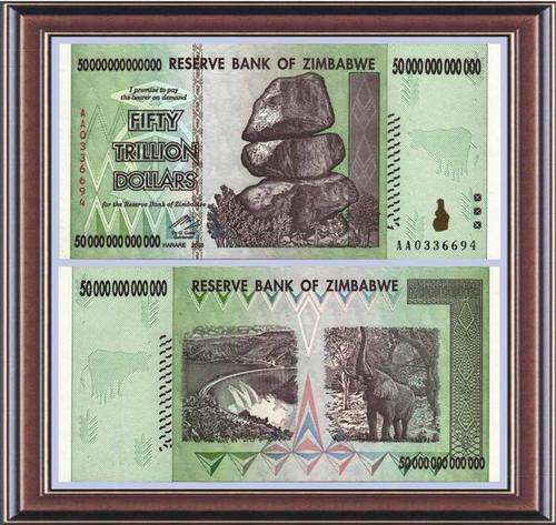 Banknotes  Zimbabwe  ZW126  P90  Z$50 trillion Unc