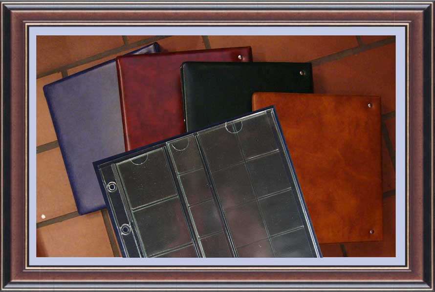 10. A5 collector albums with 24 coin collector pages - 4 each of 6 different coin sizes