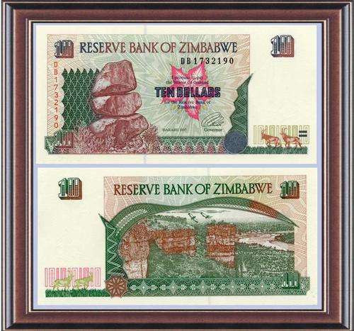 Notaphily 8: Zimbabwe (ZW21): Type 2 bank notes  Z$10 - Unc