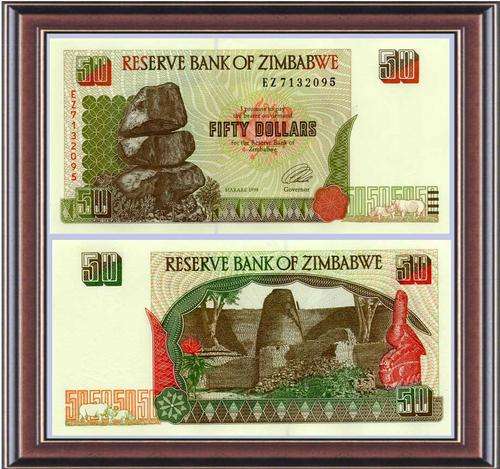 Notaphily 8: Zimbabwe (ZW23): Type 2 bank notes  Z$50 - Unc