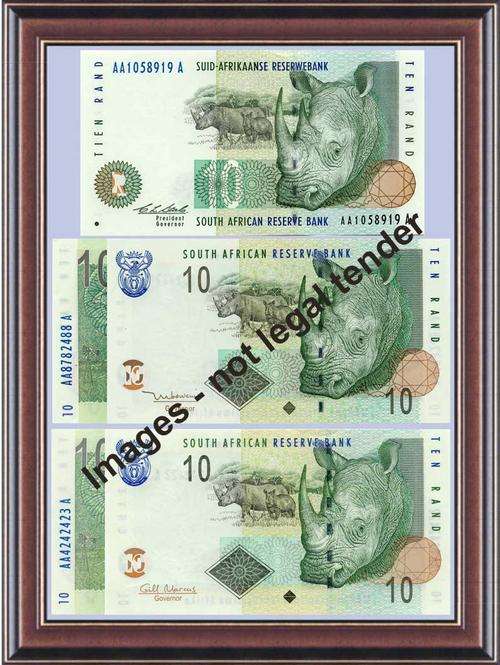 R10 Unc set of  "AA" prefixed Stals, Mboweni and now GILL MARCUS