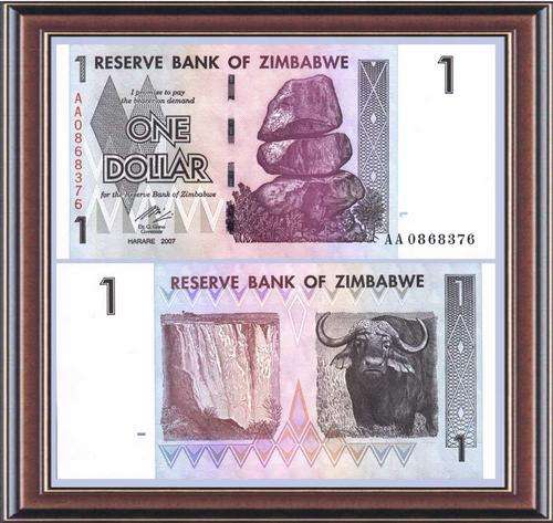 Notaphily 8: Zimbabwe (ZW100): Post bearer cheque inflation notes  Z$1 - 2007  Unc