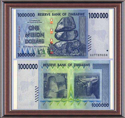 Notaphily 8: Zimbabwe (ZW113): Post bearer cheque inflation notes  Z$1 million - 2008  Unc