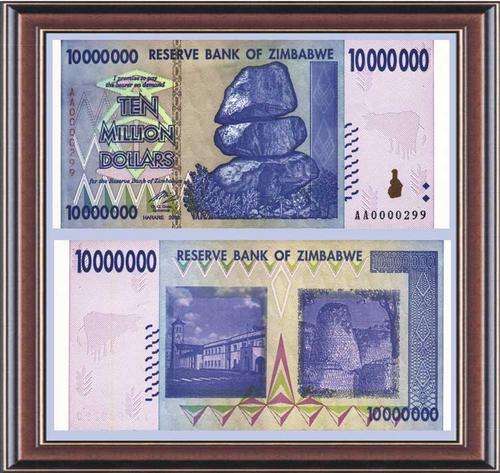 Zimbabwe (ZW114): Post bearer cheque inflation notes  Z$10 million - 2008  Unc