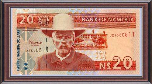 Notaphily 4: Namibia: (NAM15)  N$20 Signature Alweendo (Type 3) 2007 - Unc