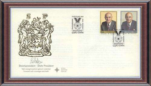 Philately 4  Heads of State- F7.1 SA  1984 Botha  FDC 4.9