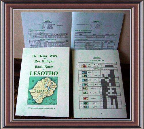 Lesotho -  Summary pricing schedule and collector's Lesotho bank note guide booklet