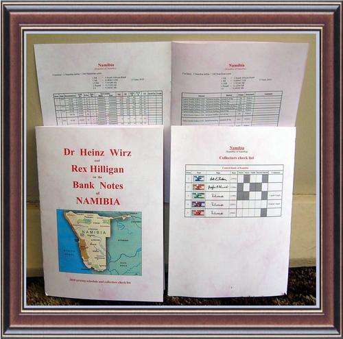 Namibia -  Summary pricing schedule and collector's bank note guide booklet