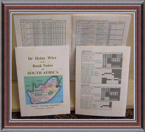 South Africa rand -  LAUNCH SPECIAL - Summary pricing schedule &collector's bank note guide booklet