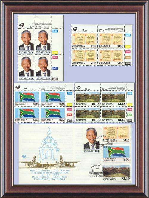 Philately 4  Heads of State- F9S  SA  1994 Mandela  FDC 6.3b & CB4