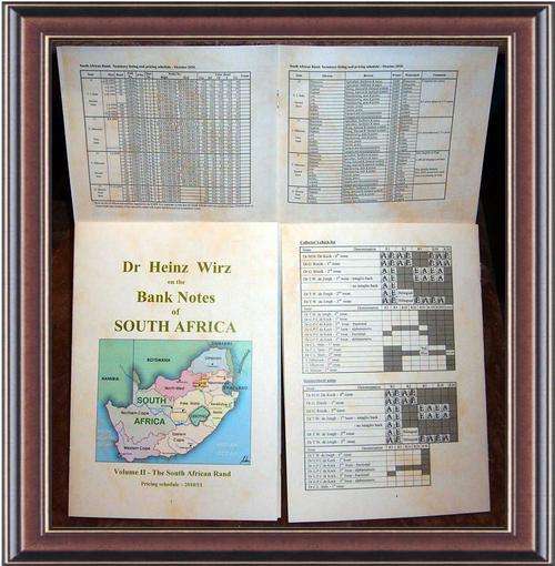 South Africa rand -  2013-14 update - Summary pricing schedule & collector's bank note guide booklet