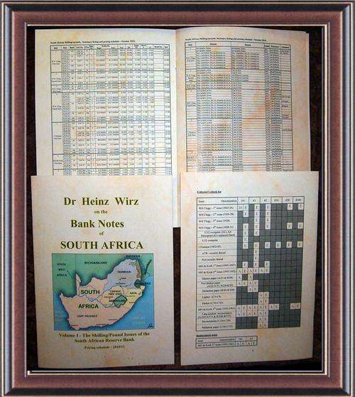 South Africa pound -  2013-14 update - Summary pricing schedule &collector's bank note guide booklet