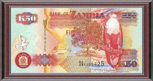 Notaphily 6a Z ambia 50 Kwacha (2003). Sign 12. P# 37d. Unc