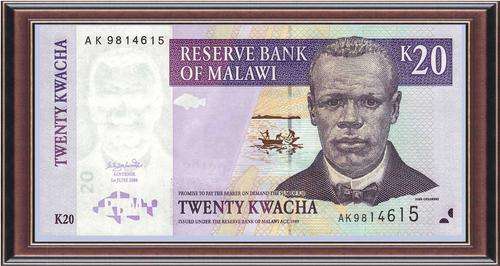 Notaphily 2a: Malawi: 20 Kwacha P#:52a (1.6.04) - EF+-