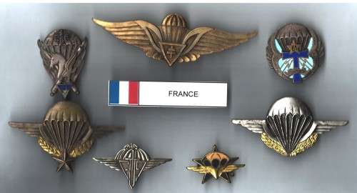 French Para Wing Badges - all pins in tact