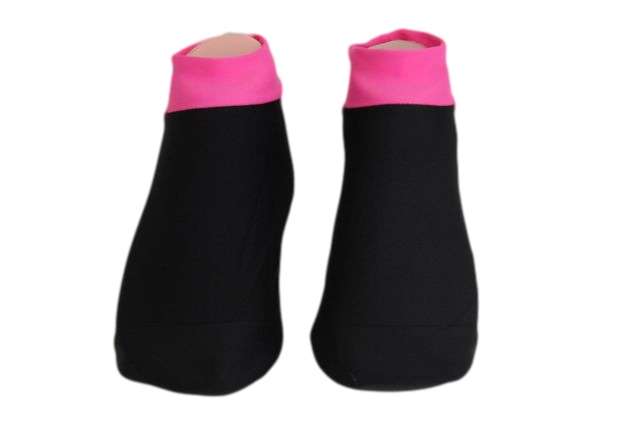 Adult Pink & Black Aqua/Airline Socks/ Swim Sox (Size 3-4)