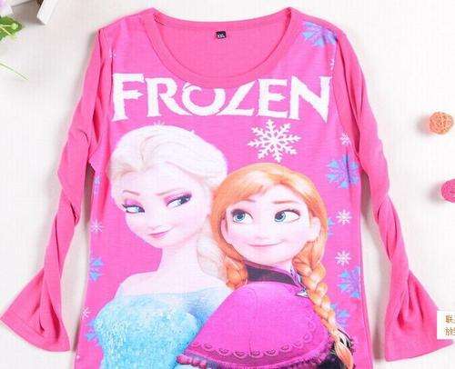 Elsa and Anna Long Sleeve Pink Frozen tops Size 4-5