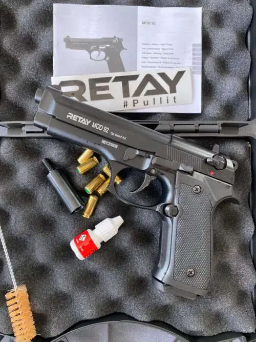 Combo Retay Mod 92 9mm blank gun ( include 10 blank bullets )