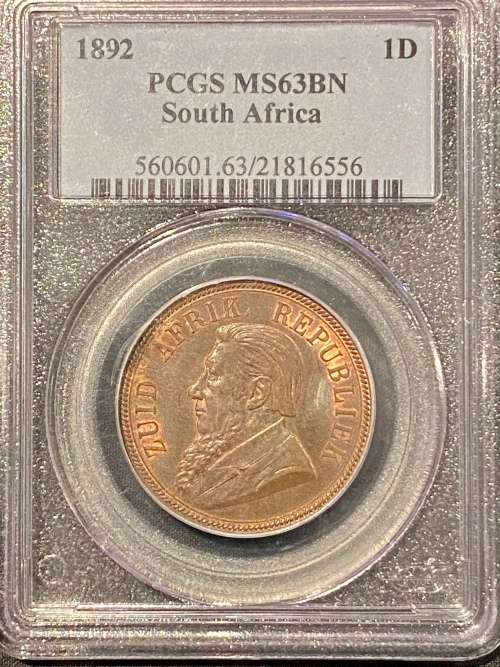 1892 Penny MS 63 BN PCGS