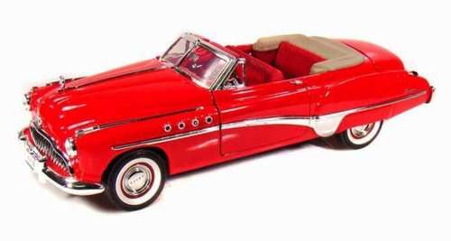 1949 Buick Roadmaster Convertible, Red - Motormax 73116 - 1/18 scale Diecast Model Toy Car