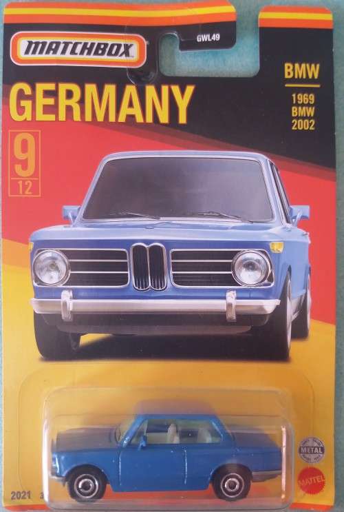 Matchbox: 1969 BMW 2002 - Germany Long Card (Mattel)