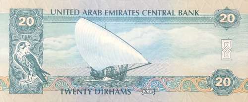 *** UNITED ARAB EMIRATES 20 DIRHAM BANKNOTE ~ 2015 / CURRENTLY IN CIRCULATION ***