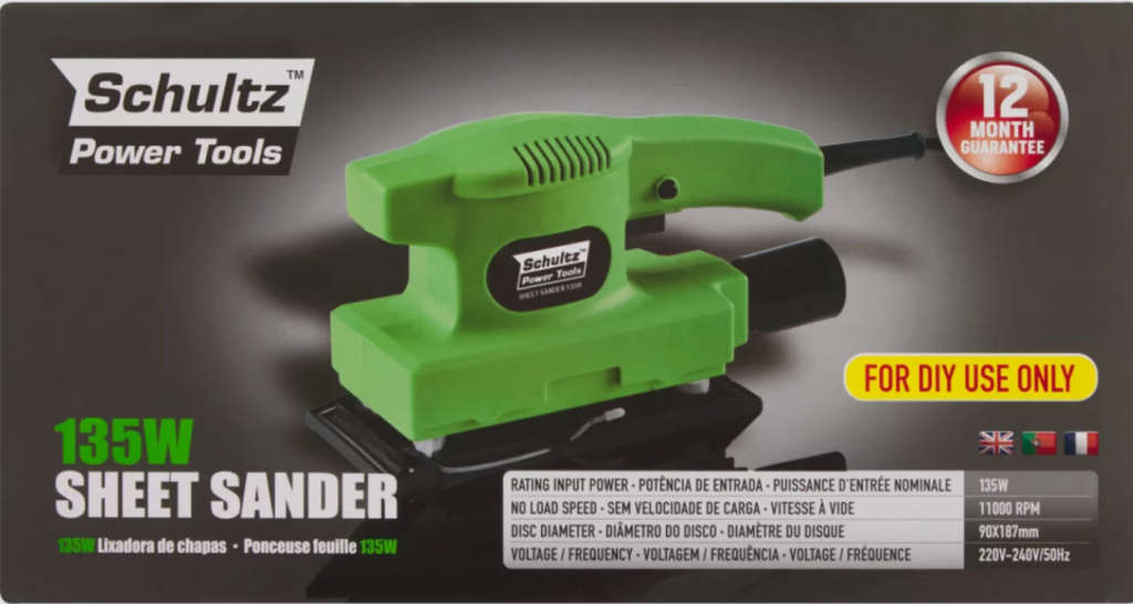 Schultz 135w Sheet/Belt Sander  *Retails @ R349*