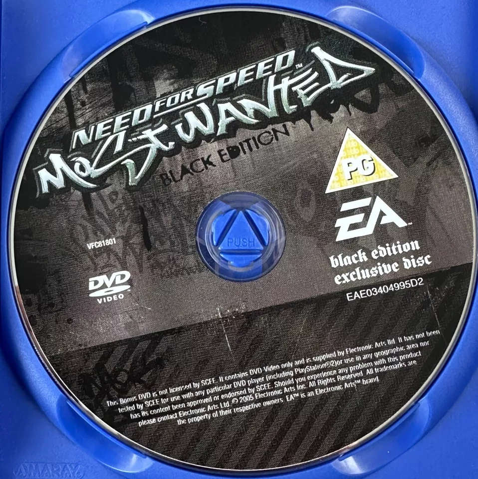** PS2 LIMITED EDITION ~~ NFS MOST WANTED "BLACK EDITION" ~INCLUDES GAME & BONUS DVD's!! (CIB$35)