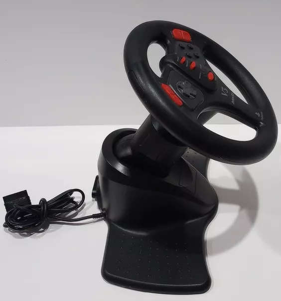 **PSX/PS1 BUNDLE** PSX PHAT CONSOLE / INTERACT V3 RACING WHEEL / 5x GAMES / 2x M CARDS