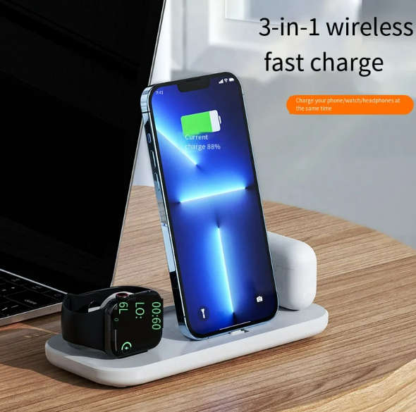 3 in 1 Charging Station for Multiple Devices. Apple Watch, Airpods And Iphone