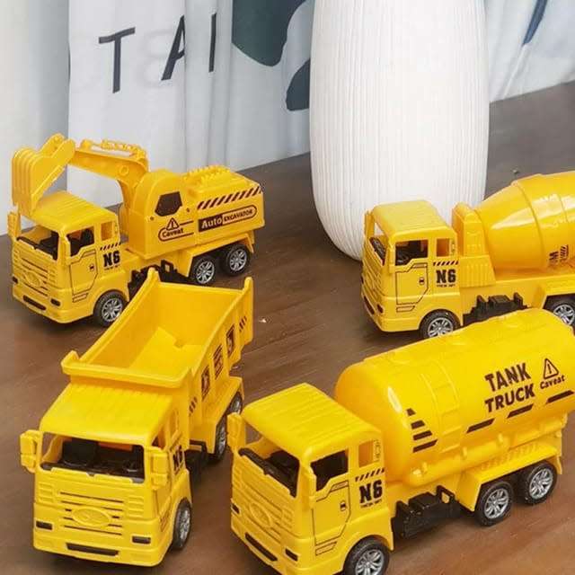 Set Of 4 Construction Vehicles, Engineering Toys For Kids