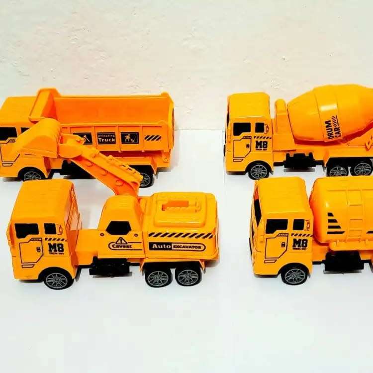 Set Of 4 Construction Vehicles, Engineering Toys For Kids