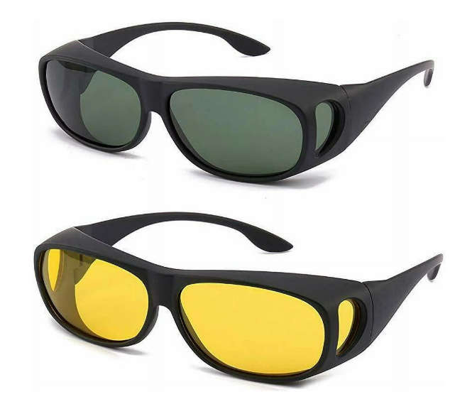 HD Vision Wrap Around Sunglasses Set of 2 Day Night Sunglasses