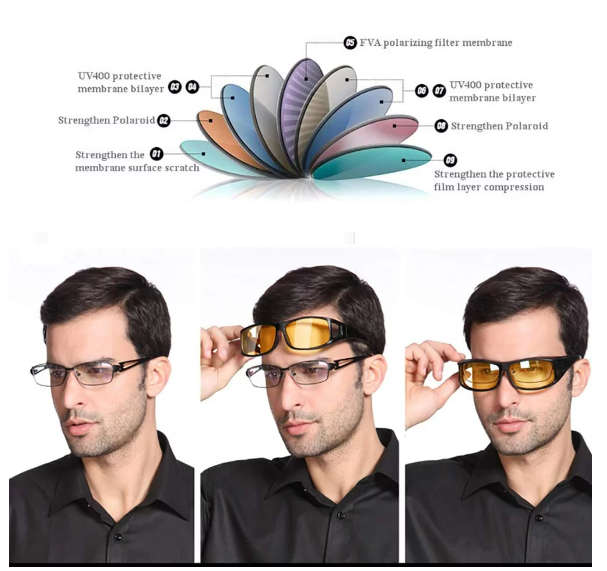 HD Vision Wrap Around Sunglasses Set of 2 Day Night Sunglasses