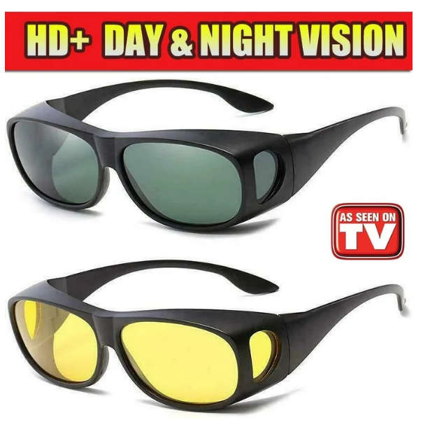 HD Vision Wrap Around Sunglasses Set of 2 Day Night Sunglasses