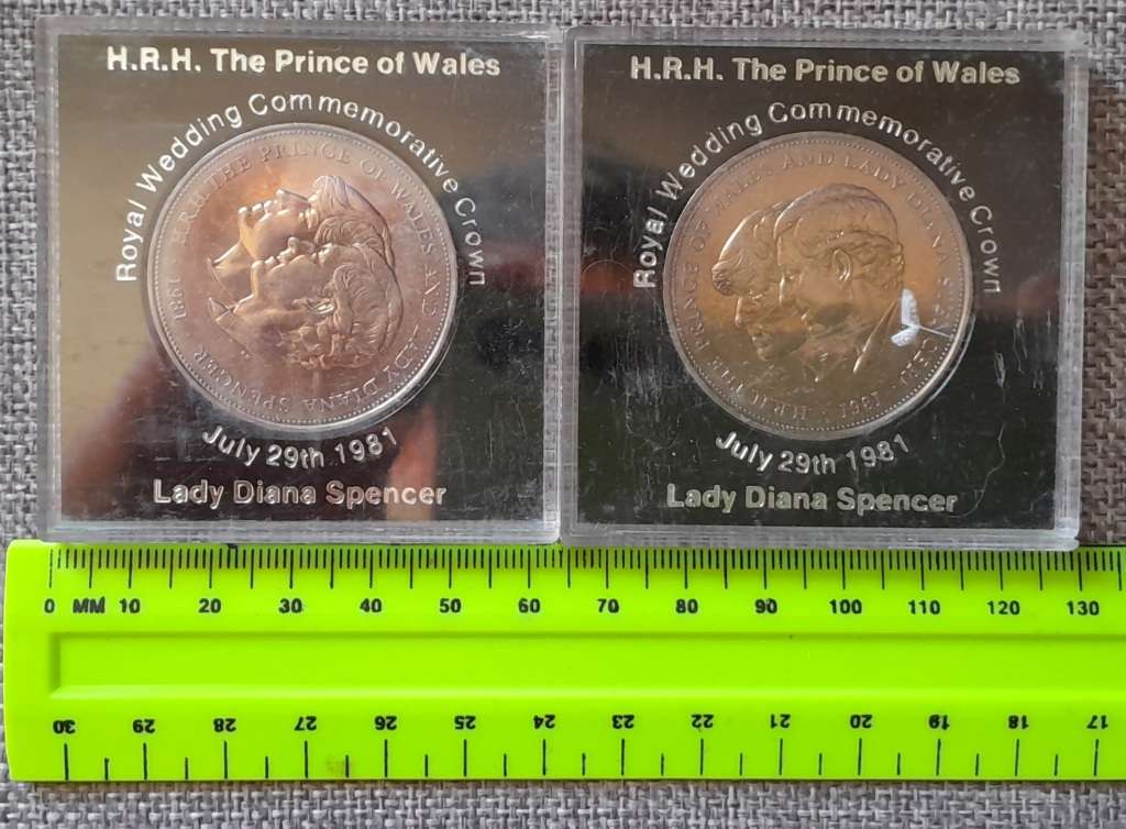 1981 Royal Wedding Commemorative Crown (Selling 2 coins together)