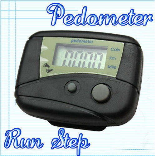 Run Step LCD Pedometer Walking Calorie Counter Distance (BLACK)