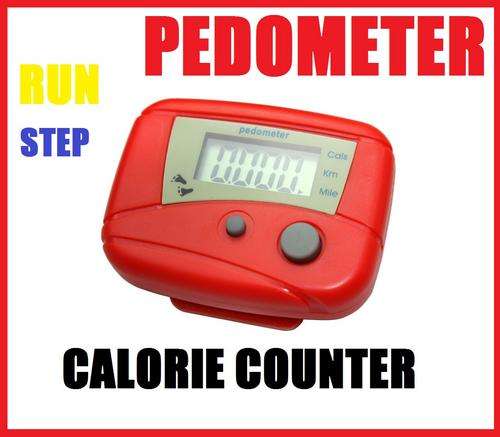 Run Step LCD Pedometer Walking Calorie Counter Distance (RED)