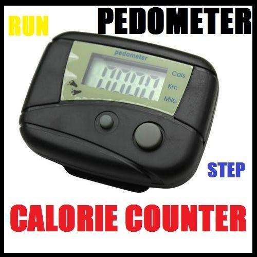 Run Step LCD Pedometer Walking Calorie Counter Distance (BLACK)