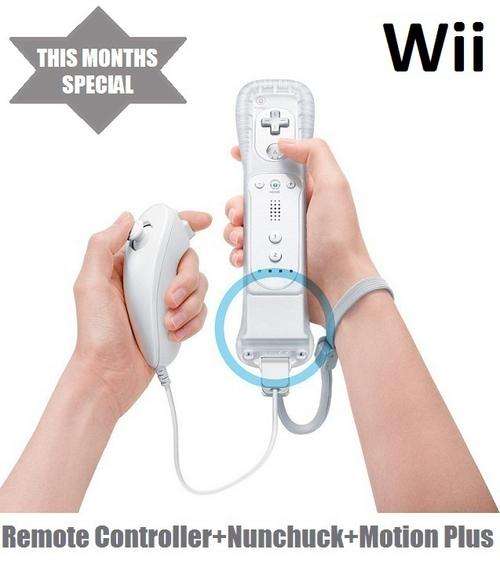 Wii Remote Controller+Nunchuck+Motion Plus Sensor Bundle
